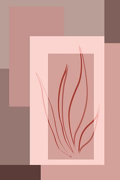 Varen, Oud Roze in Piet Mondriaan stijl van Caroline Drijber