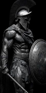 Spartaner mit Speer und Schild von MNS Designs