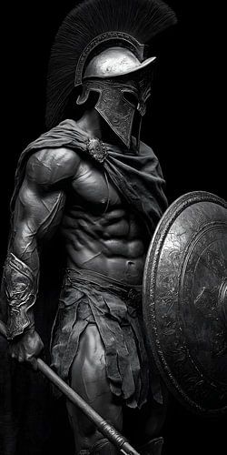 Spartiate avec lance et bouclier