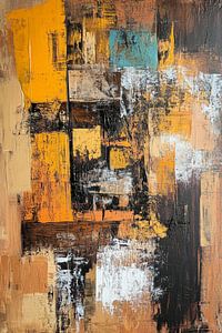 Abstracte Stadsstructuur in Goud, Zwart en Turkoois
