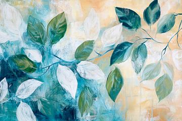 Bladeren in aquarelstijl van Poster Art Shop