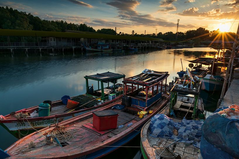 Sunset in fish village by Alex Neumayer