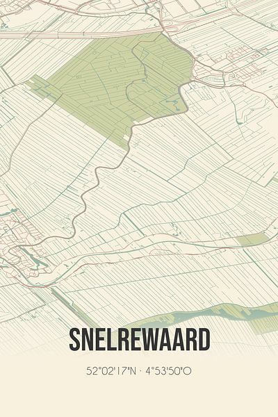 Alte Karte von Snelrewaard (Utrecht) von Ortsdrucke