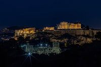Akropolis bei Nacht