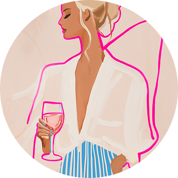 Stripes & wine van Inkhere Art