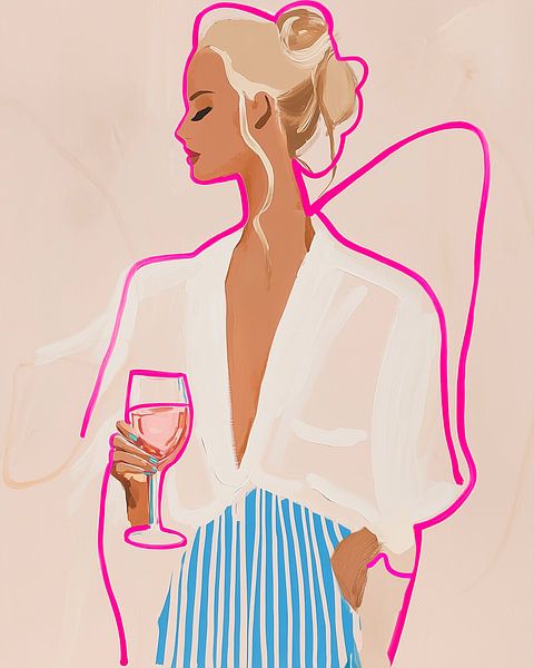 Stripes & wine van Inkhere Art