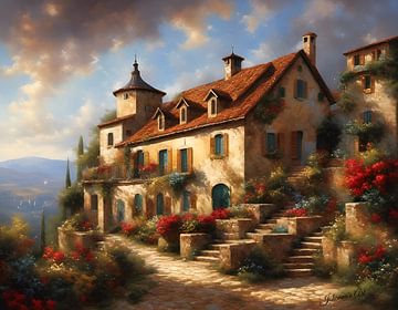 Romantisch dorp 3 van Johanna's Art