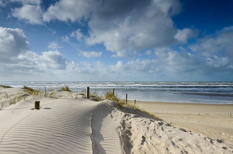 Meerblick vom Strandeingang in Bergen aan Zee von Martin Jansen