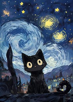 Cat under the Stars