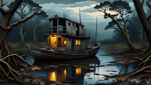 Houseboat in the jungle