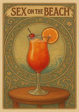 'Sex on the beach' cocktail painting. by Johannes
