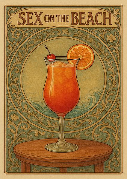 'Sex on the beach' cocktail painting. by Johannes