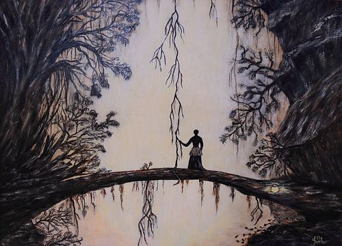 Frau im Dschungel Gemälde