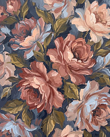 Fleurs abstraites dans des tons chauds de terre sur Your unique art