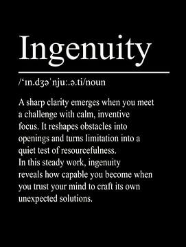 Ingenuity Definition - Black by WordsThatInspire