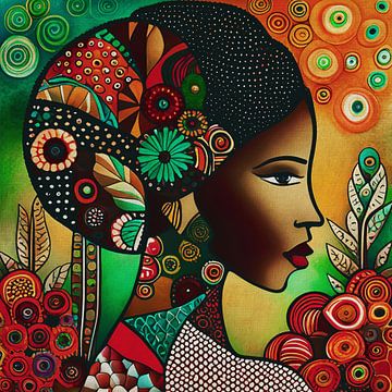 Afrikaans bloemenmeisje nr 3 van Jan Keteleer