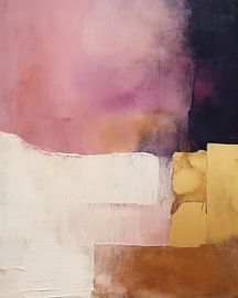 Modern abstract in paars en goud van Studio Allee