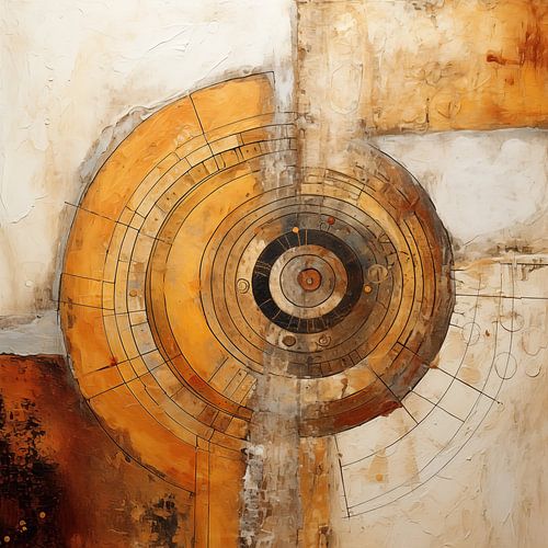 Abstracte vormen in zachte herfstkleuren