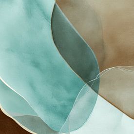 Minimalist abstract composition with soft turquoise shapes by But First Framing