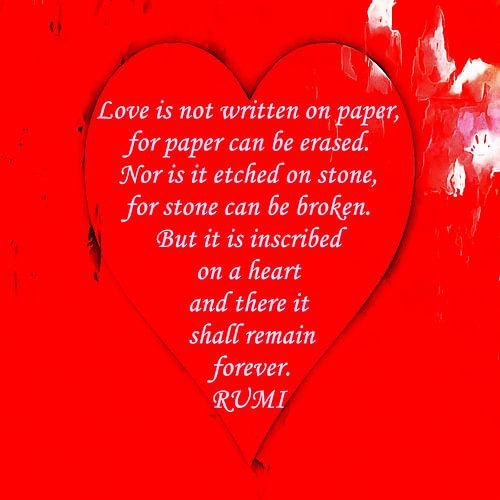 Liefde is gegraveerd op een hart