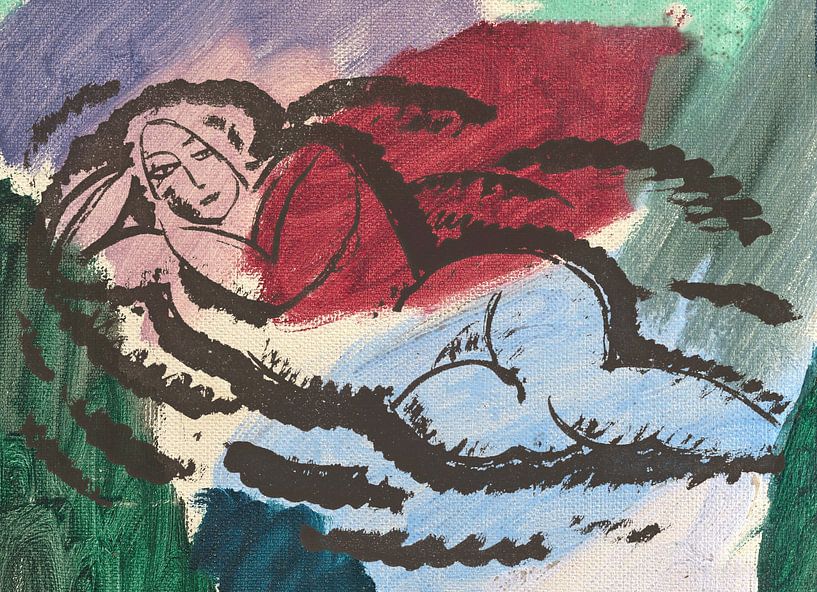 Liegende bunte Frau von Oude Meesters Atelier