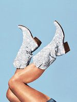 Deze laarzen glitters blauw II