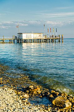 Shore and jetty pier in Hagnau at Lake Constance in Germany by Dieter Walther