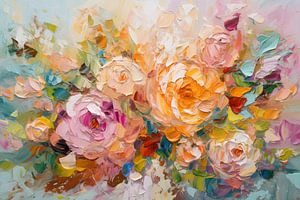 Abstracte vrolijke bloemen van Artsy