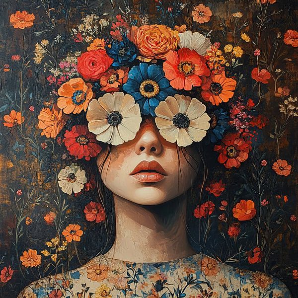 Portrait de fleur | Portrait de fleur coloré par Peintures accrocheuses