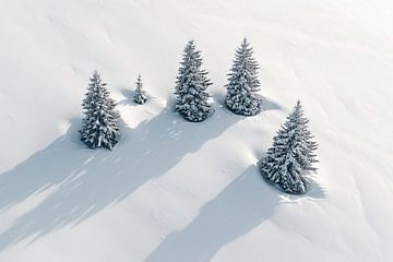 Paysage hivernal vu d'en haut