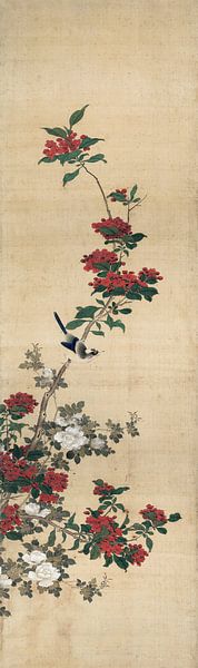 Chen Mei,Malus spectabilis en vogel, Chinese vogels en bloemen S van finemasterpiece