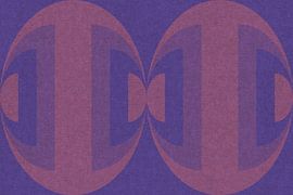 Retro geometric pattern. Bauhaus style. Soft dark pink and blue. by Dina Dankers