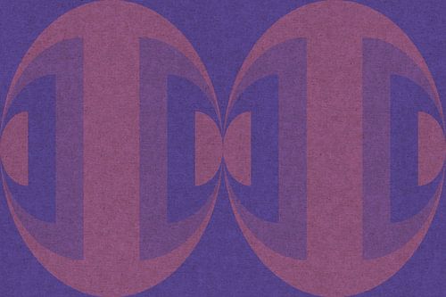 Retro geometrisch patroon. Bauhaus stijl. Zacht donkerroze en blauw.