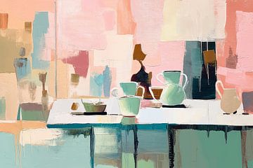 The Lovely Breakfast | Moderne Kunst van Blikvanger Schilderijen