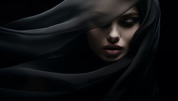 Mystieke vrouw met hoofddoek panorama van TheXclusive Art
