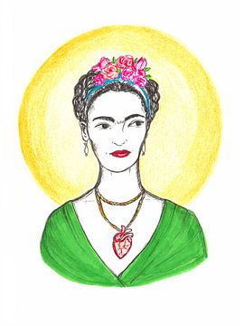 Frieda Kahlo mit Halo von Karolina Grenczyk