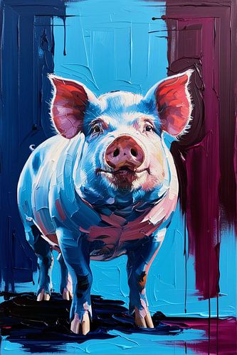 Kleurrijk varken in moderne stijl