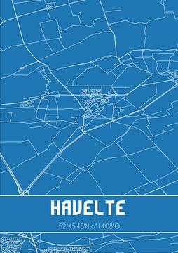 Blauwdruk | Landkaart | Havelte (Drenthe) van Rezona