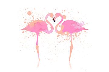 Flamingos van Poster Art Shop