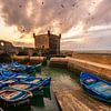 Zonsondergang in Essaouira, Marokko van Bert Beckers