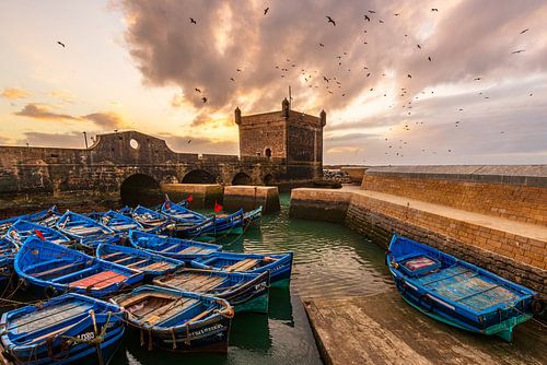 Zonsondergang in Essaouira, Marokko