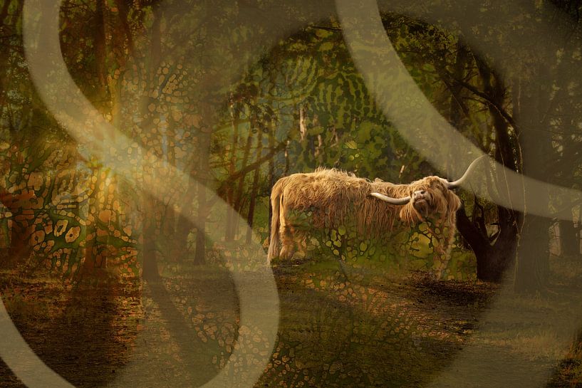 Scottish Highlander. Modern. Batik. by Alie Ekkelenkamp