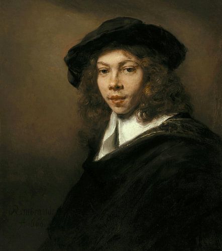 Jongeman in een zwarte baret, Rembrandt...