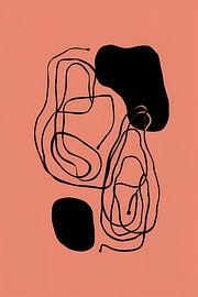 Monochrome schwarze Linien auf rosa Hintergrund von Art & Soul Creations