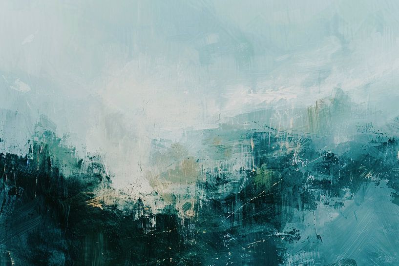 Abstracte Harmonie in Groen en Grijs van Art & Soul Creations