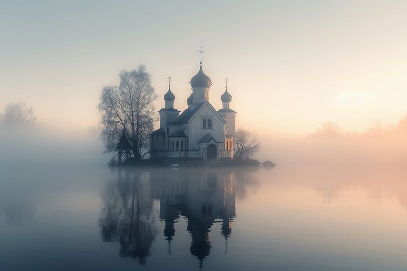 Licht erfüllt Kirchenraum von fernlichtsicht