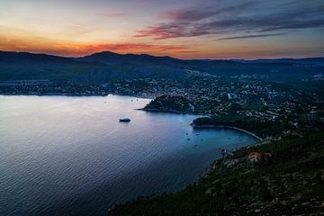 City of Cassis in France at the Calanques National Park at sunset at night