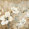 Fleurs blanches Beige sur Caprices d'Art