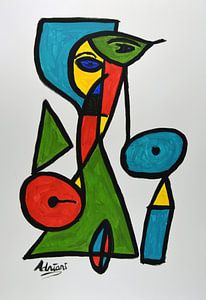 Rosa 6 abstract schilderij van Henk Adriani