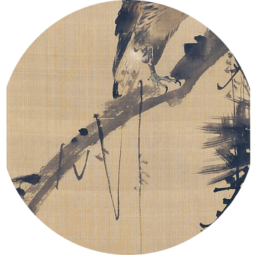 Kawanabe Kyōsai - Valk op een dennentak en de rijzende zon van Peter Balan